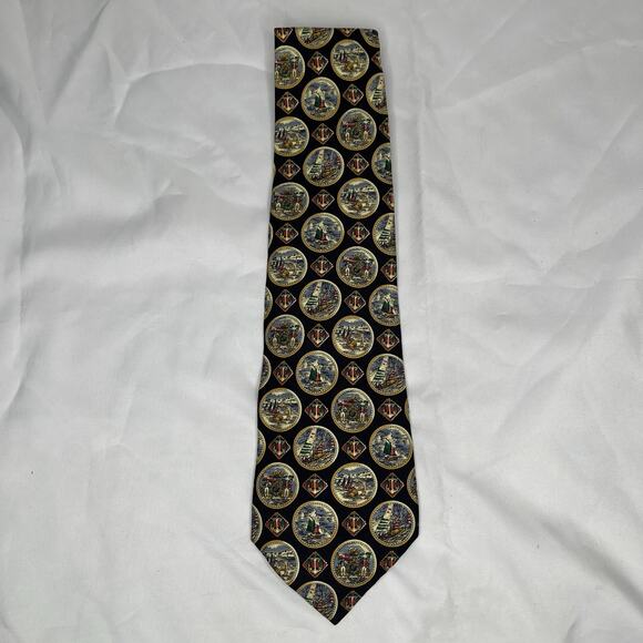 Tommy Hilfiger Other - Vintage Tommy Hilfiger Tie 100% Italian Silk, Made in USA, Graphic Print, Retro